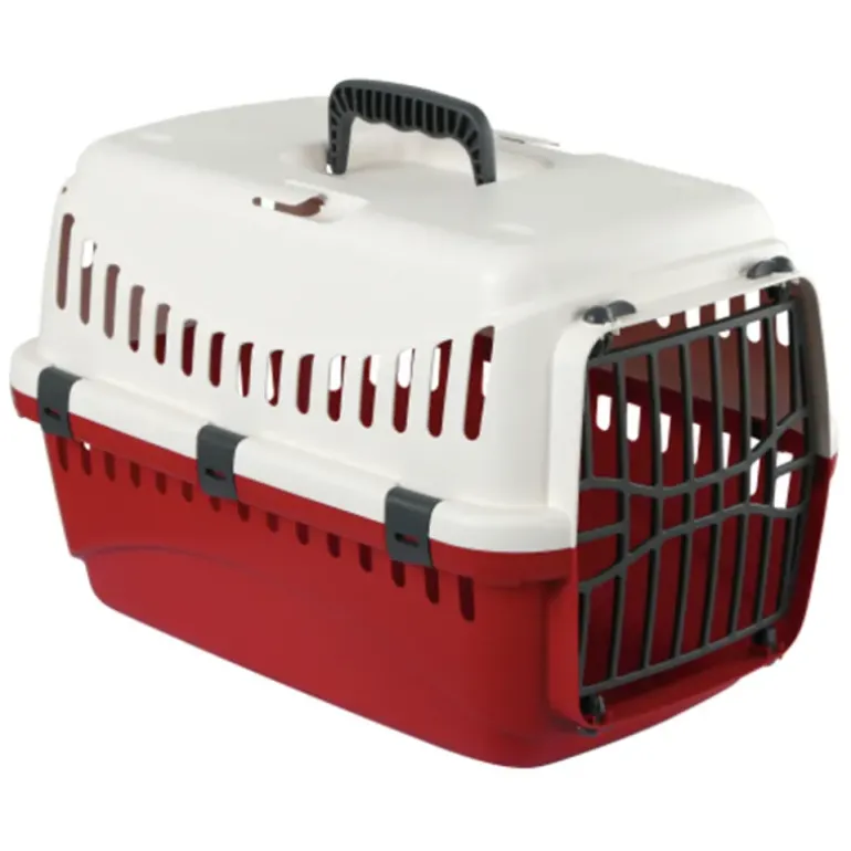 Caisse de transport chat 'Expedion' Rouge PVC 45 x 30 x 30 cm