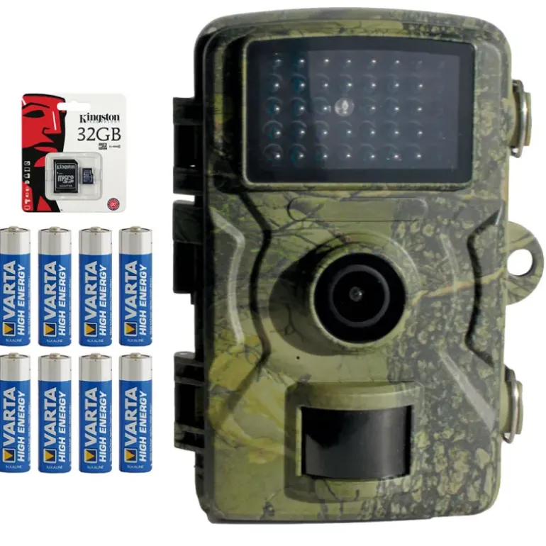 Caméra de chasse 12MP LEDs invisibles + 8 piles + carte SD