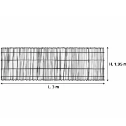 Canisse bambou fendu Largeur 3 m hauteur 1,95 m