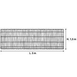 Canisse bambou fendu Largeur 3 m hauteur 1,5 m