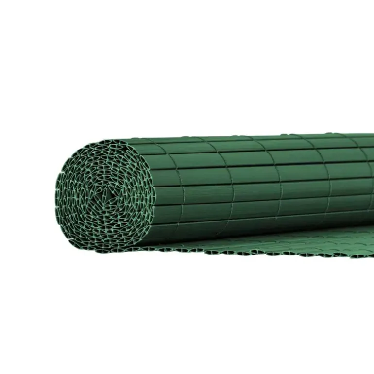 Canisse PVC occultant double face 1,5x5m vert - Kit complet avec fixation