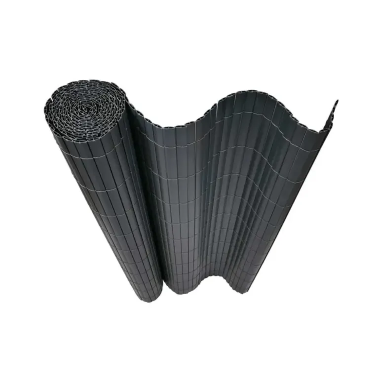 Canisse PVC occultant double face 1x5m gris - Kit complet avec fixation