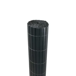 Canisse PVC occultant double face 1x5m gris - Kit complet avec fixation