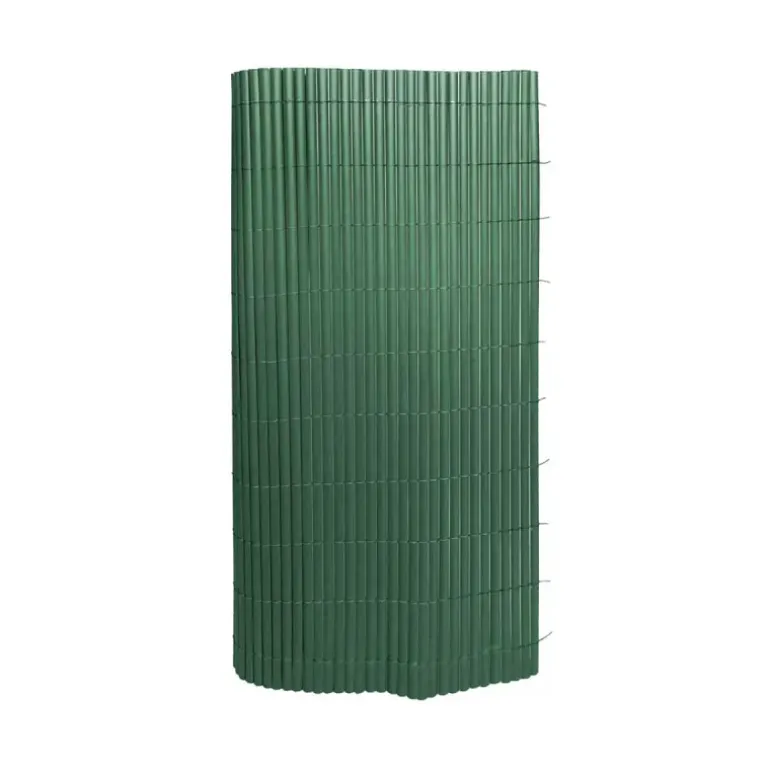 Canisse PVC occultant simple face 1x5m vert - Kit fixation inclus