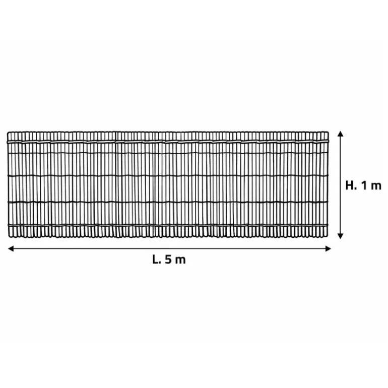 Canisse PVC occultant simple face 1x5m vert - Kit fixation inclus