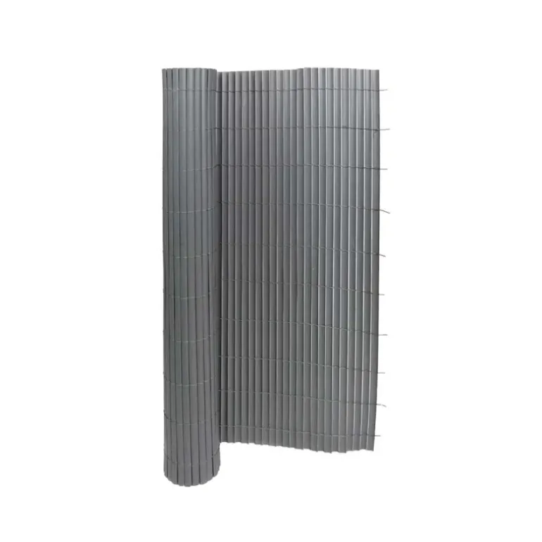 Canisse PVC occultant simple face 1,5x3m gris - Kit de fixation inclus