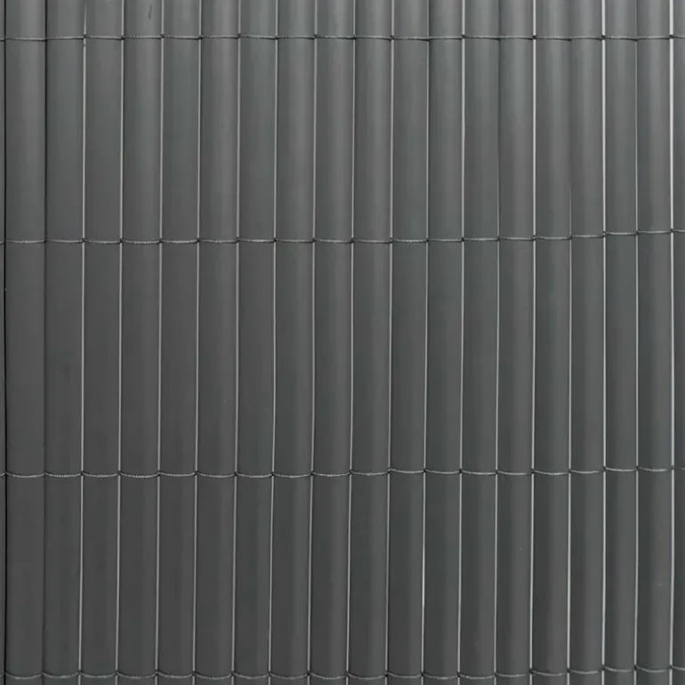 Canisse PVC occultant simple face 1,5x3m gris - Kit de fixation inclus