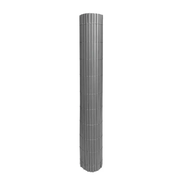 Canisse PVC occultant simple face 1,5x3m gris - Kit de fixation inclus