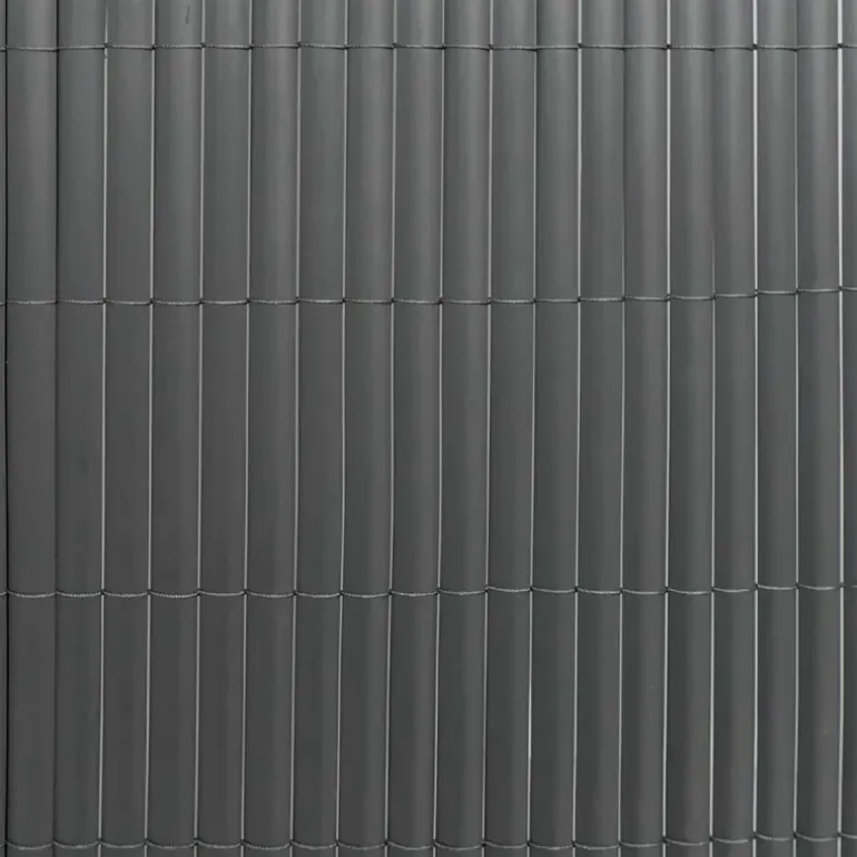 Canisse PVC occultant simple face 1,5x5m gris - Kit de fixation inclus