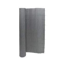 Canisse PVC occultant simple face 1x5m gris - Kit de fixation inclus