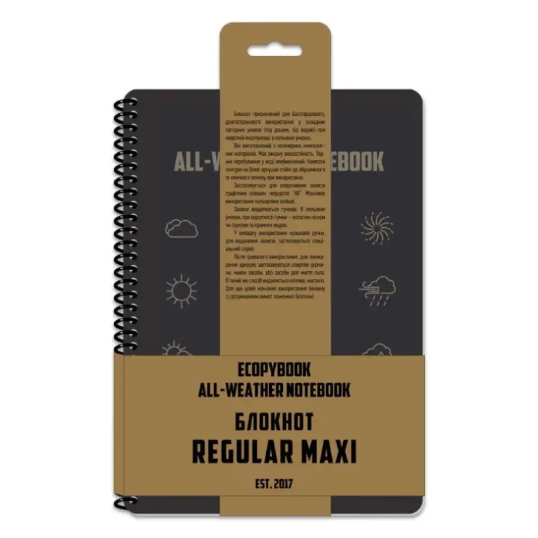 Carnet Tactique Ecopybook Spirale Papier Imperméable Résistant