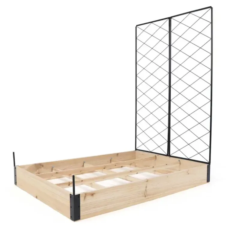 Carré potager en bois de sapin avec treillis - 115x80x128cm