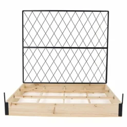 Carré potager en bois de sapin avec treillis - 115x80x128cm