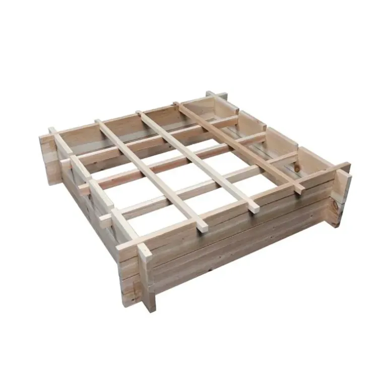 Carré potager en bois de sapin 90x90x27 cm avec géotextile - À monter soi-même