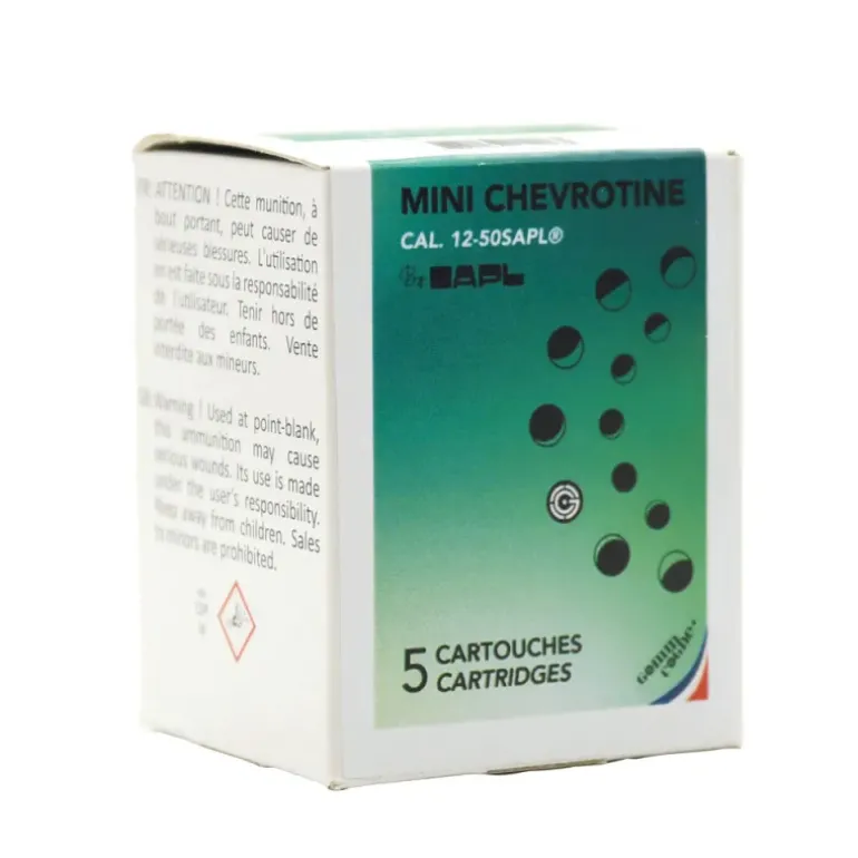Cartouches mini Gomme cogne chevrotines Cal 12/50