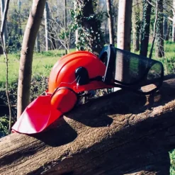 Casque forestier complet homme orange - Protection intégrale avec visière et anti-bruit