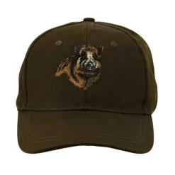 Casquette confort brodé sanglier tissu respirant marron