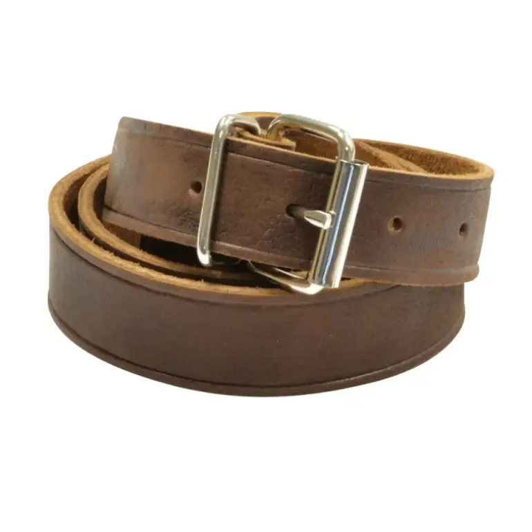 Ceinture cuir 120 cm marron simple ardillon hauteur 2,7 cm