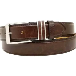 Ceinture Marron Synthétique Boucle Métallique Résistante 125 cm