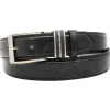 Ceinture Noire Synthétique Boucle Métallique Résistante 125 cm