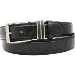 Ceinture Noire Synthétique Boucle Métallique Résistante 125 cm