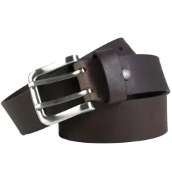 Ceinturon cuir double ardillon marron 130 cm