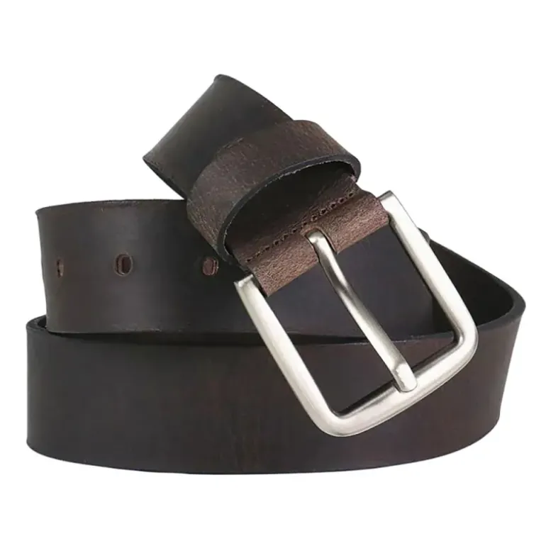 Ceinturon cuir pleine fleur marron 130 cm