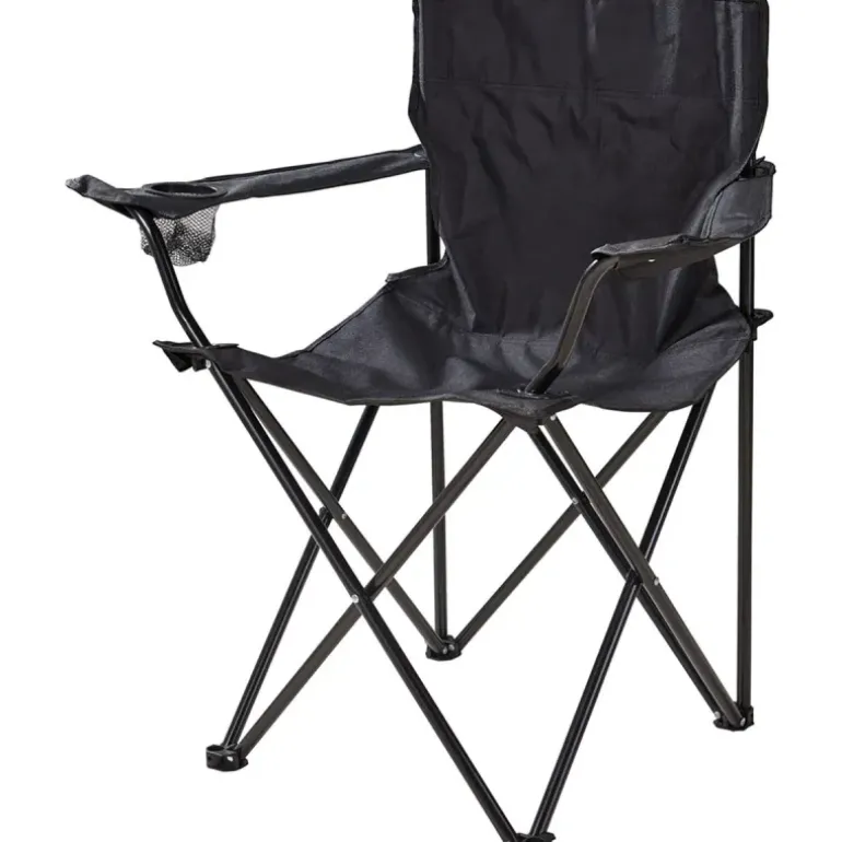 Chaise Easy C1 Pliable Noir - Structure Acier & Polyester 600D
