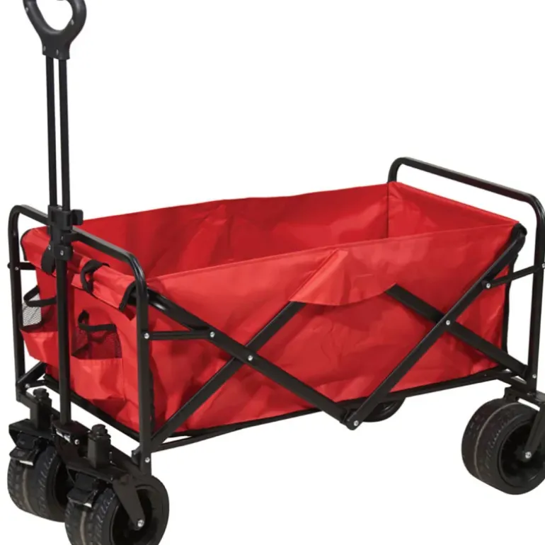 Chariot de transport pliable robuste 96x61x102 cm - Charge 80 kg - Roues freinables 7x4 pouces