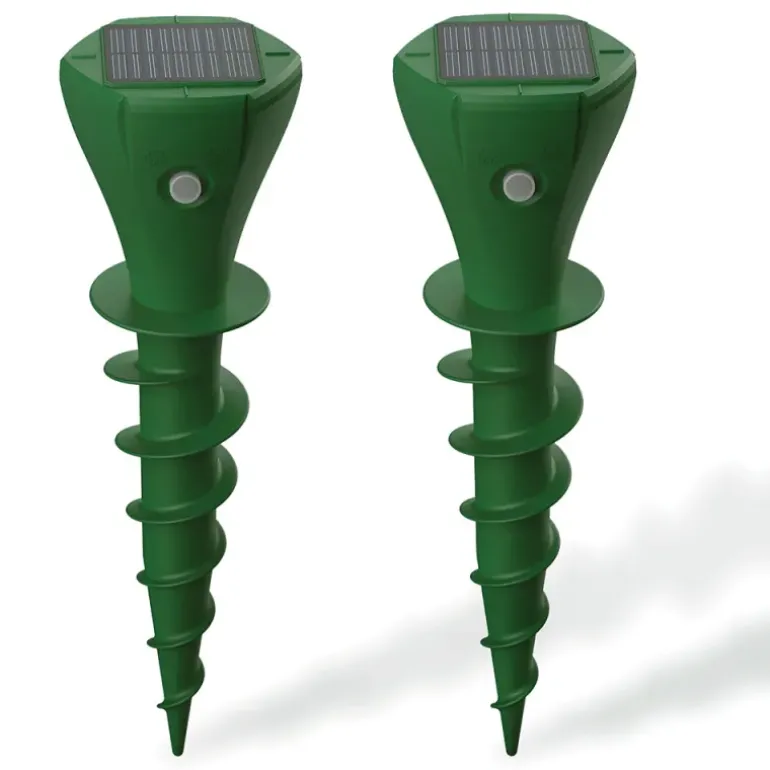 Chasse taupes solaire 'Twist' - Lot de 2 - 650m² de couverture par appareil