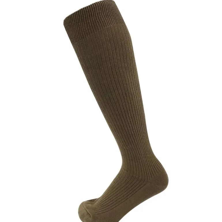 Chaussettes Mi-Bas Homme Vert Armée en Coton Peigné - Kaki - DCA France