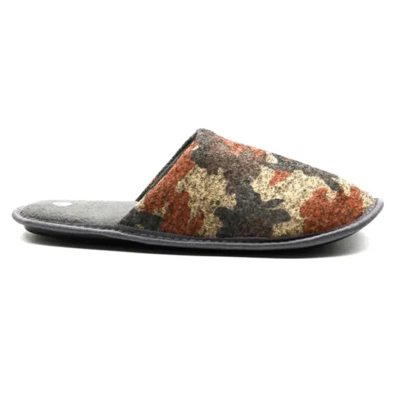 Chaussons camo homme textime doux brun vert orange 41/42 à 45/46