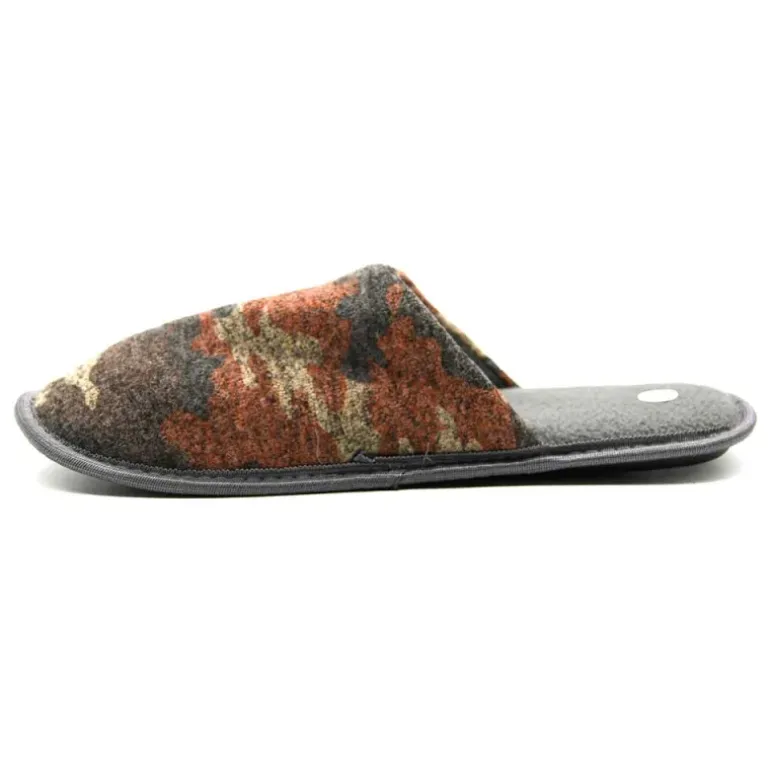 Chaussons camo homme textime doux brun vert orange 41/42 à 45/46