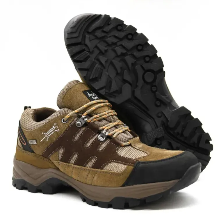Chaussures Ayoka Mire cuir toile randonnée marron