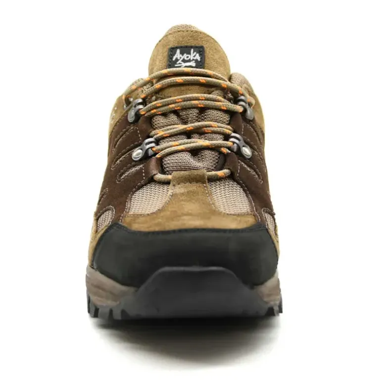 Chaussures Ayoka Mire cuir toile randonnée marron