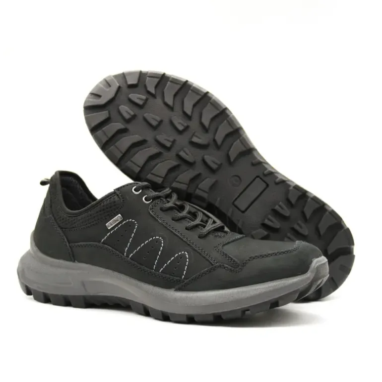 Chaussures basses Dick noires cuir souple imperméable