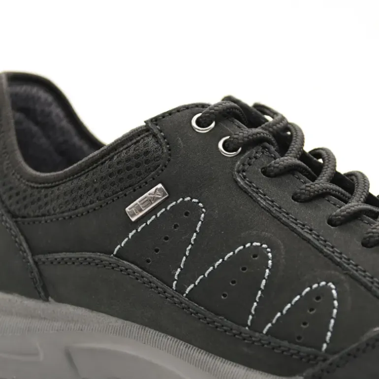Chaussures basses Dick noires cuir souple imperméable