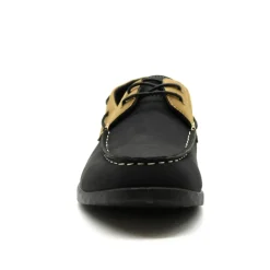 Chaussures bateau confort synthétique noir et beige 40 à 46