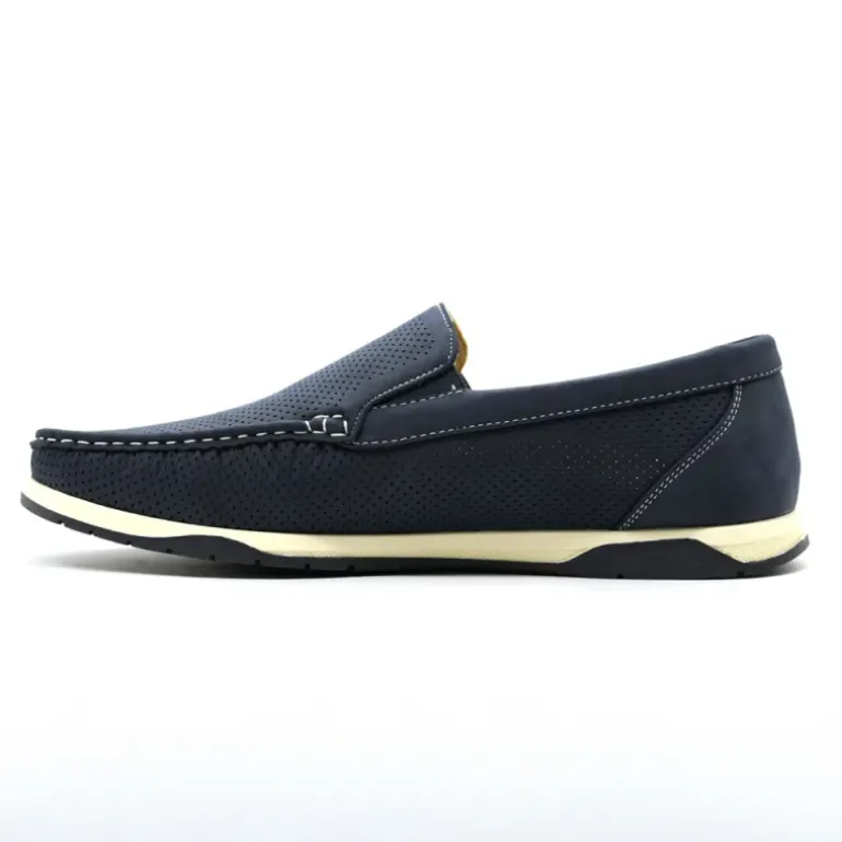 Chaussures bateau facile à enfiler synthétique bleu marine