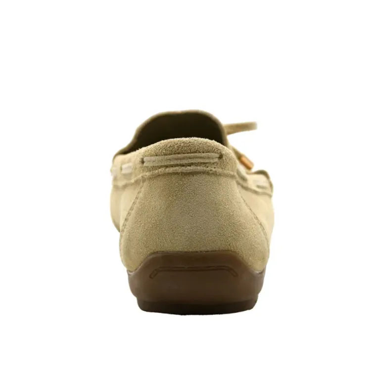 Chaussures bateau facile à enfiler femme cuir beige de 36 à 41