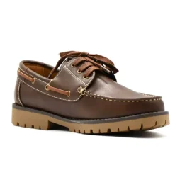 Chaussures bateau semelle crantée synthétique marron 40 à 46