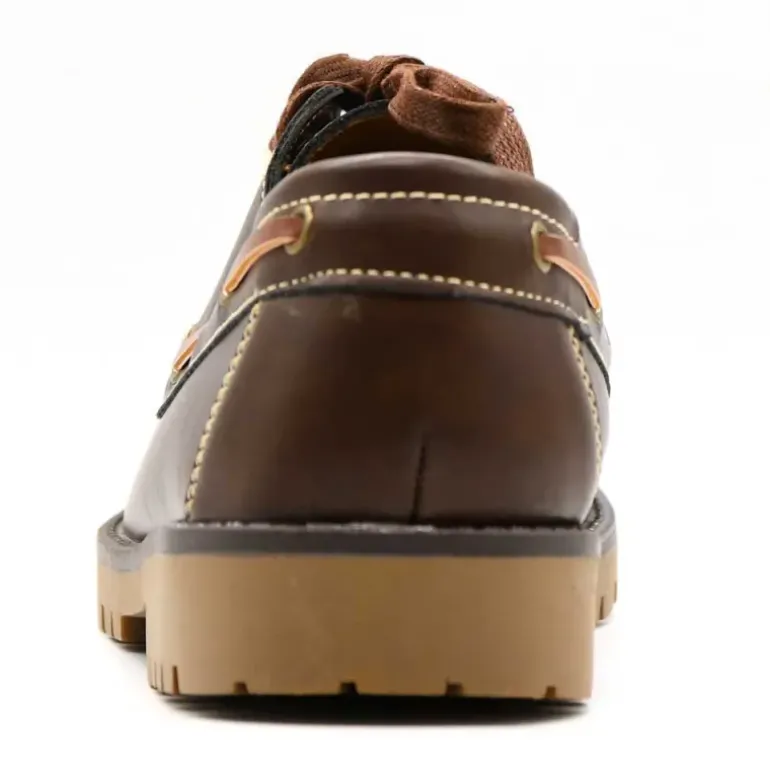 Chaussures bateau semelle crantée synthétique marron 40 à 46