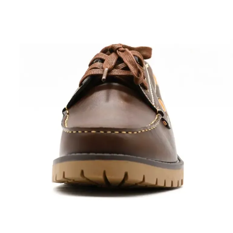 Chaussures bateau semelle crantée synthétique marron 40 à 46