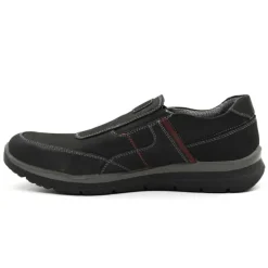 Chaussures sans lacets Drill noir cuir souple imperméable