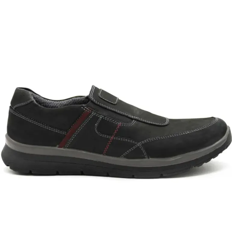 Chaussures sans lacets Drill noir cuir souple imperméable
