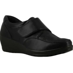 Chaussures scratch noir talon compensé PU - Fermeture pratique