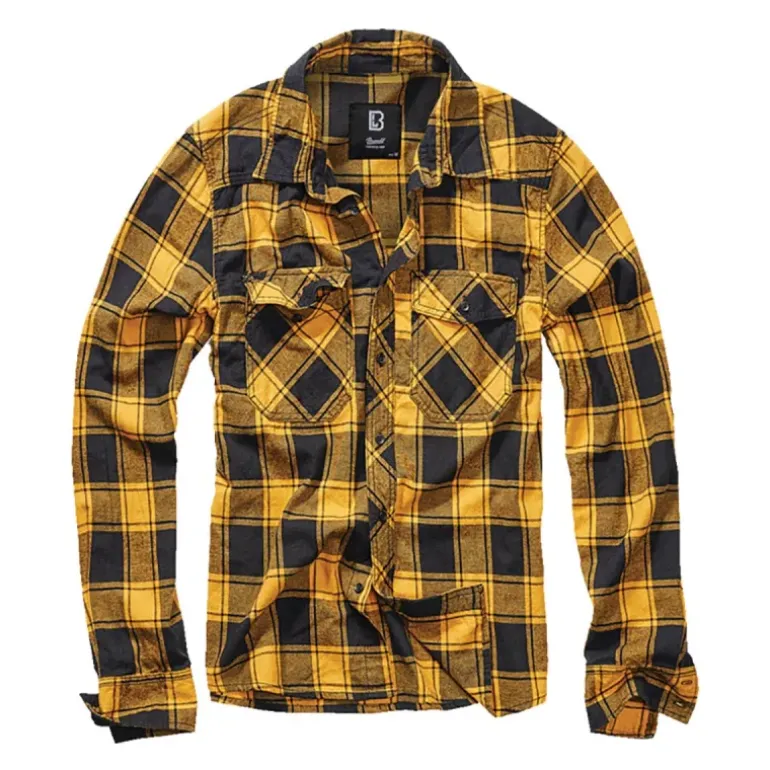 Chemise à carreaux Brandit® - Jaune et noire - Homme