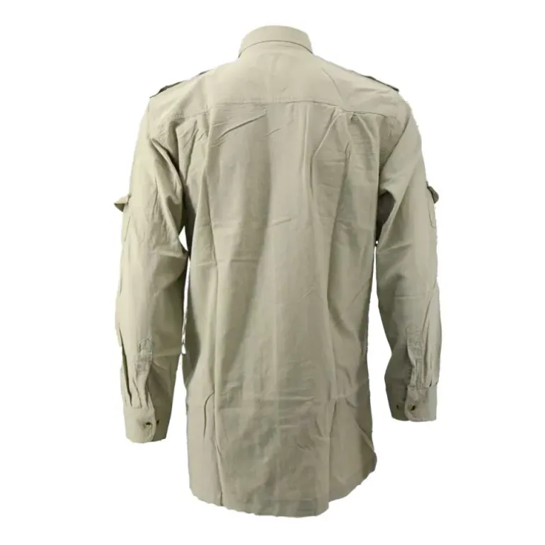 Chemise Authentic multipoches boutons coton beige S à 3XL