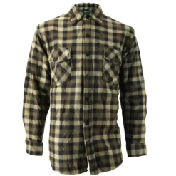 Chemise chasse chaude à carreaux 2 poches polyester kaki M à 3XL