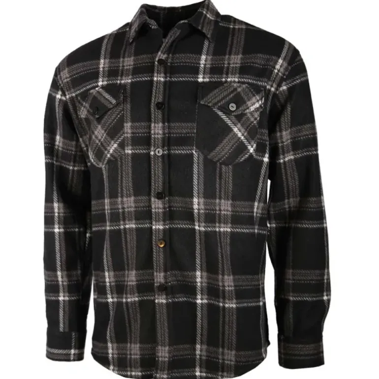 Chemise chaude homme à carreaux polyester grise M à 3XL